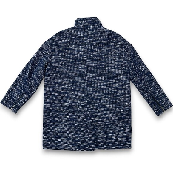 Banana Republic Blue Textured Cocoon Coat Women’s Medium Jacket - Picture 3 of 16